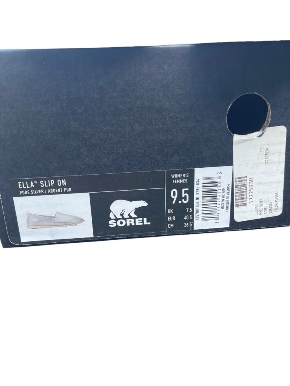 Sorel Ella Slip-On Womens Shoes Pure Silver Size 9.5 Comfortable Casual Leather - Picture 5 of 12